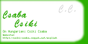 csaba csiki business card